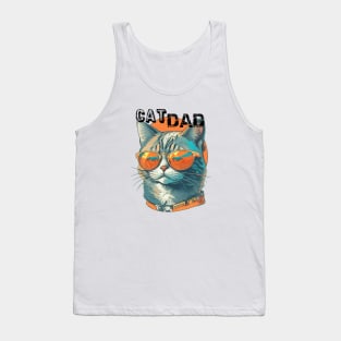 vintage cat dad , a charismatic cat wearing sunglasses Tank Top